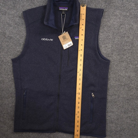 Patagonia Better Sweater Vest Mens M Navy Full Zip Fleece Jacket Company Logo - Picture 7 of 12